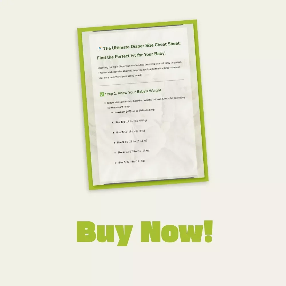 The Ultimate Diaper Size Cheat Sheet: Find the Perfect Fit for Your Baby | Printable Diaper Size Guide | Baby Weight & Fit Checklist | Digital Download for New Parents | what size diaper should my baby wear