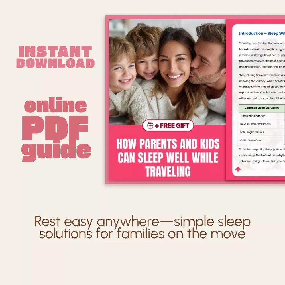 How Parents and Kids Can Sleep Well While Traveling – A Practical Guide for Families to Maintain Rest and Routine During Travel Nights | Digital Download for Better Family Sleep