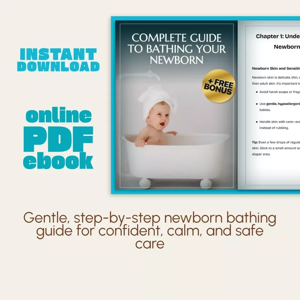 Complete Guide to Bathing Your Newborn | Digital eBook for New Parents | Learn How to Bathe Newborn Safely with Step-by-Step Instructions & Expert Tips