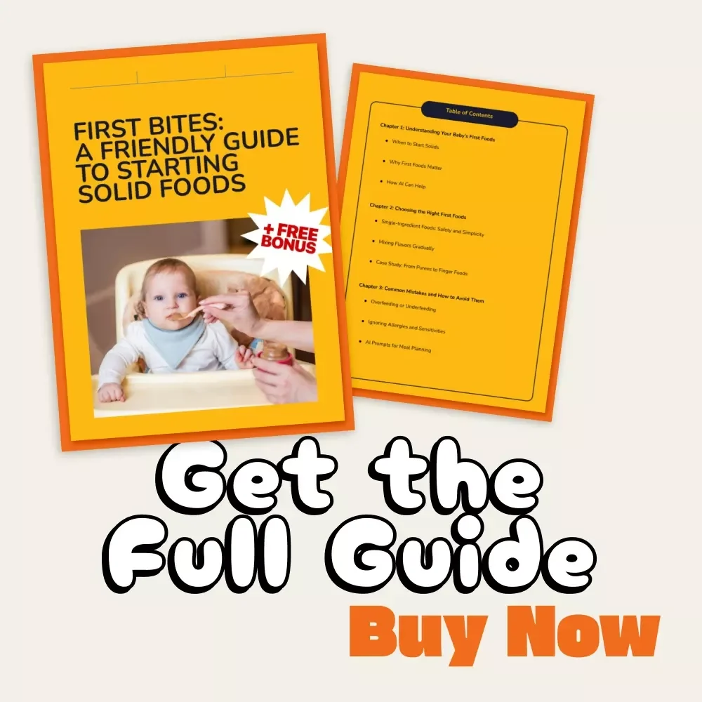 First Bites: A Friendly Guide to Starting Solid Foods | Baby Feeding eBook | Digital Download for New Parents | Learn what solid foods to start with confidently | AI-Enhanced Infant Nutrition Guide