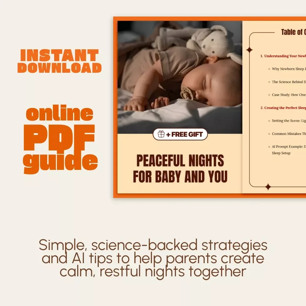 Peaceful Nights for Baby and You | Newborn Sleep Guide for Parents | How to Get Newborn to Sleep at Night | Digital Download eBook