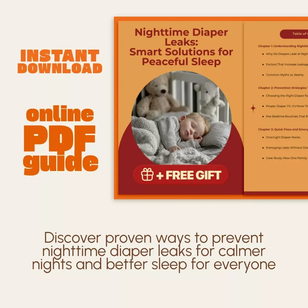 Nighttime Diaper Leaks: Smart Solutions for Peaceful Sleep | Baby Sleep Guide for Parents | Digital Download – Stop Diaper Leaks at Night & Learn What to Do When Diaper Leaks at Night