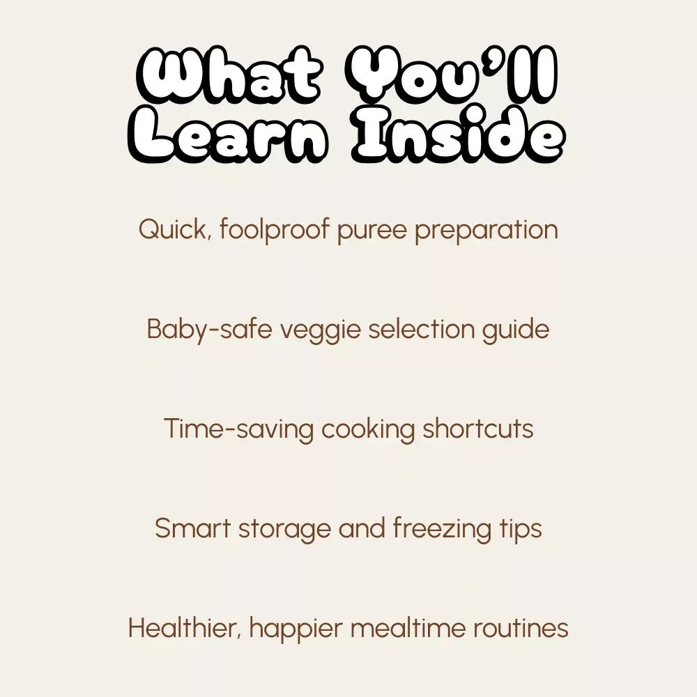 Baby Veggie Puree Checklist: Smooth Steps to Happy Tummies | Digital Download | How to Puree Vegetables for Baby | Baby Food Guide | Printable Checklist for New Parents