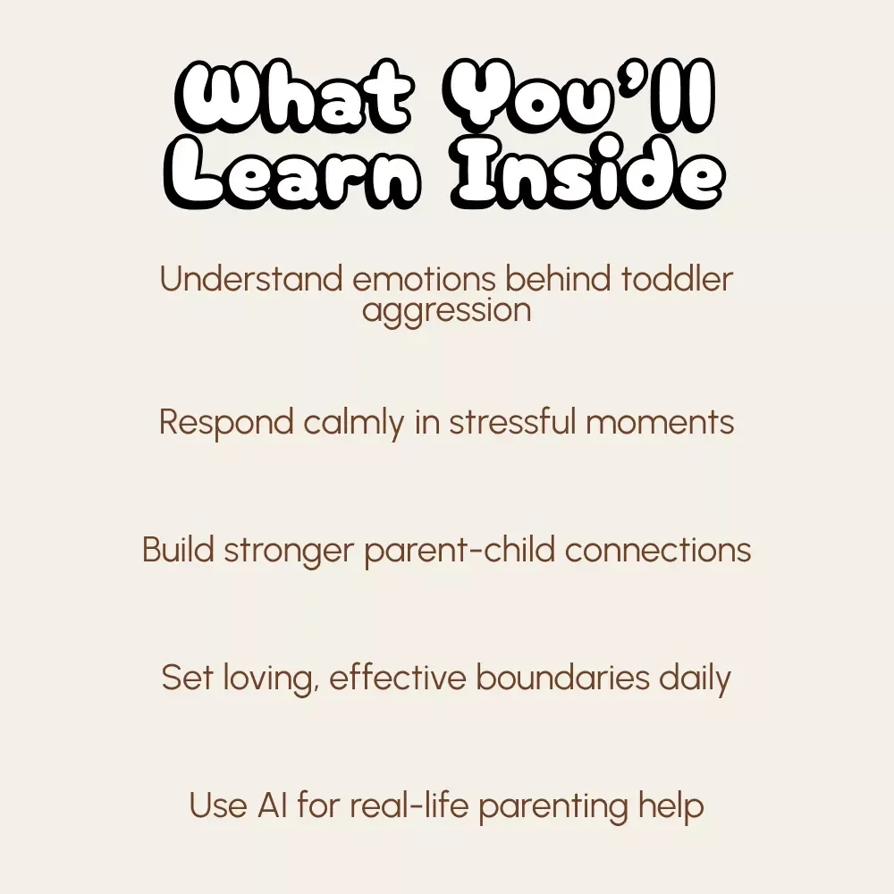 A Parent’s Guide to Handling Toddler Aggression | Gentle Parenting eBook, Positive Discipline, Calm Connection Strategies, AI Parenting Tools