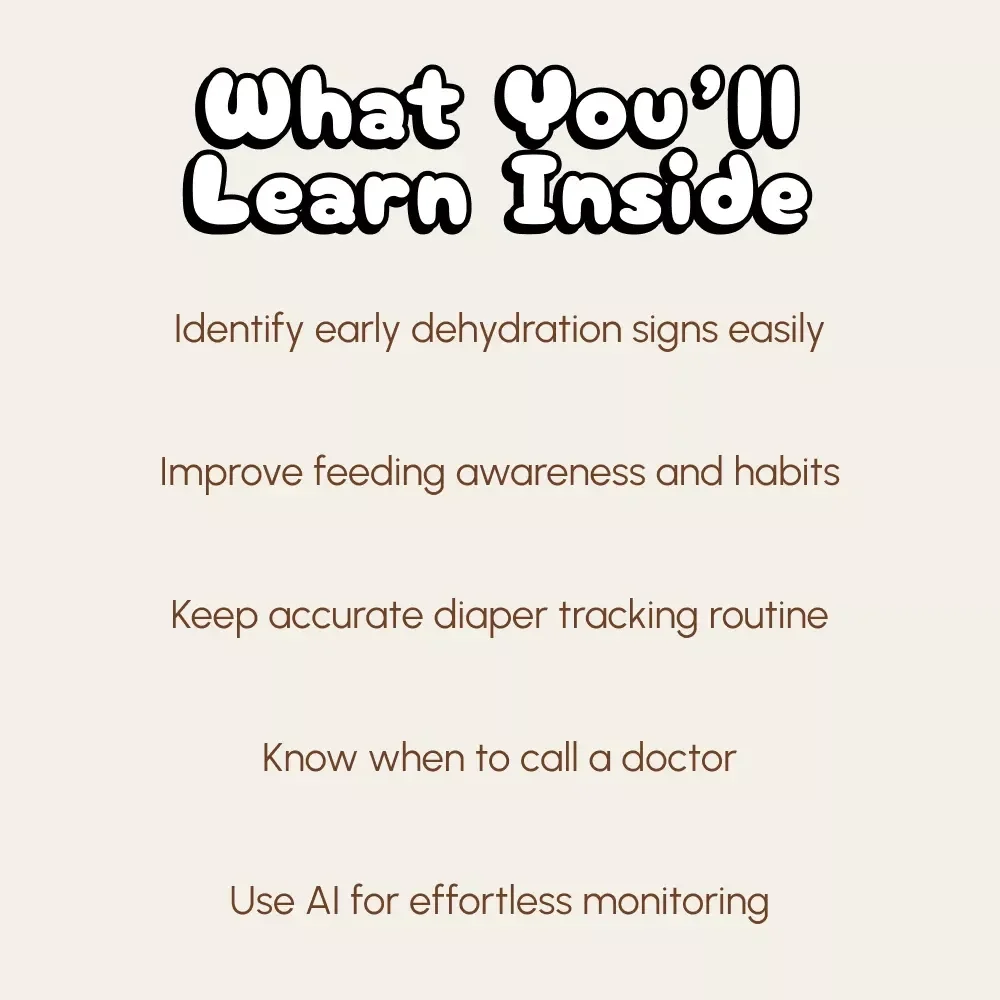 Newborn Dehydration Checklist | Printable Digital Download for Parents | Baby Health Guide to Identify What Signs of Dehydration in Newborn
