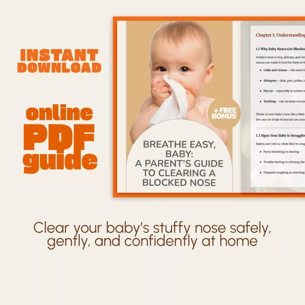 Breathe Easy, Baby: A Parent’s Guide to Clearing a Blocked Nose | Digital Download eBook for New Parents | Step-by-Step Tips on How to Clear Baby’s Blocked Nose Naturally and Safely