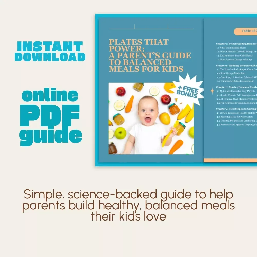 Plates That Power: A Parent’s Guide to Balanced Meals for Kids | Digital Download Guide for Healthy Family Nutrition, Child Meal Planning, and What Balanced Meal Looks Like for Kids