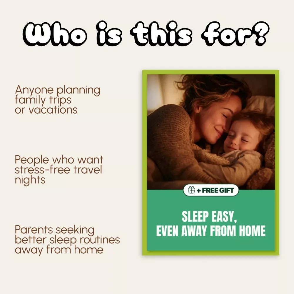 Sleep Easy, Even Away from Home | Travel Sleep eBook for Parents | How to Manage Bedtime on Vacation | Digital Download Guide for Calm Nights Anywhere