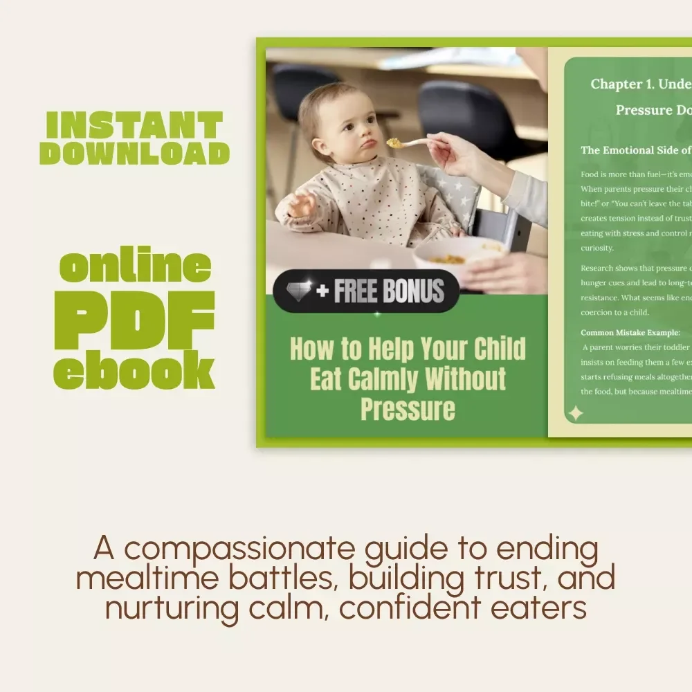 How to Help Your Child Eat Calmly Without Pressure | Gentle Parenting eBook for Mealtime Peace | Guide to Stop Food Battles and Learn How to Stop Pressuring Child to Eat