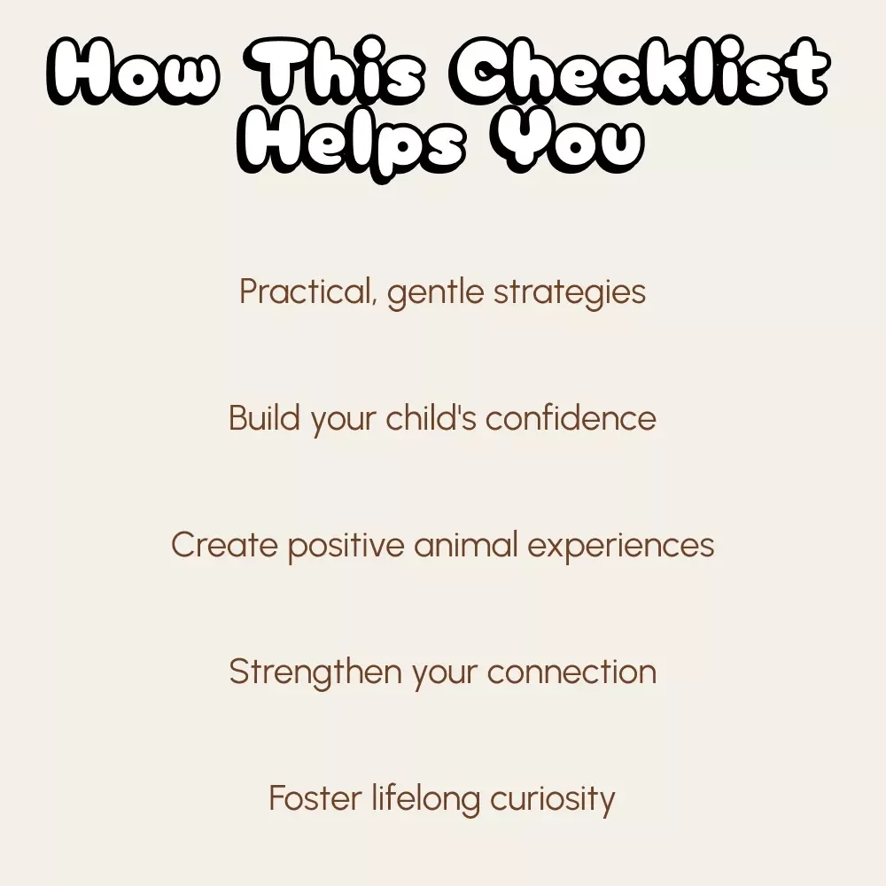 Your Fun Checklist for Helping Kids Overcome Fear of Animals | Digital Download | Guide on How to Manage Child’s Fear of Animals