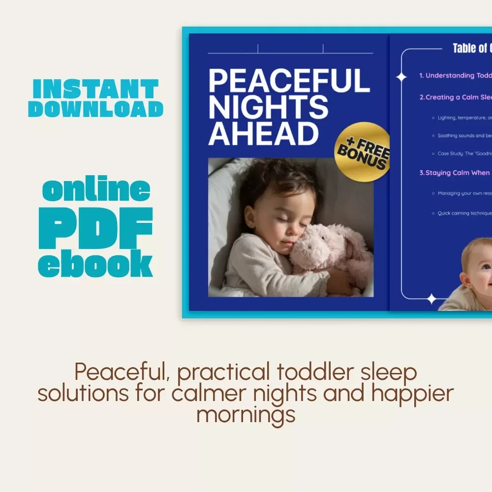 Peaceful Nights Ahead | Toddler Sleep Guide for Calm Bedtimes, Gentle Routines & AI Parenting Support | Digital Download eBook for Parents