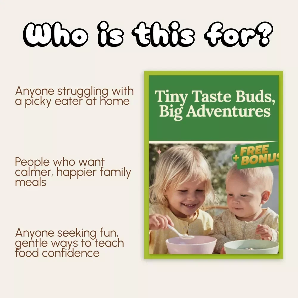 Tiny Taste Buds, Big Adventures | Kids Food Anxiety eBook, Gentle Eating Guide for Picky Eaters, Parenting Resource, AI Food Creativity Tips, Digital Download