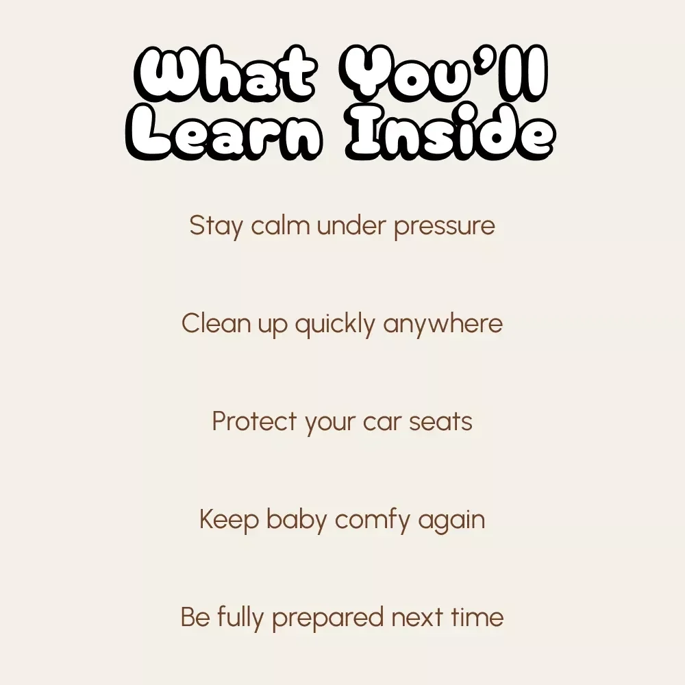 The Ultimate “Diaper Blowout in the Car” Survival Checklist | Digital Parenting Guide for New Moms & Dads | How to Handle Diaper Blowout in Car | Instant Download