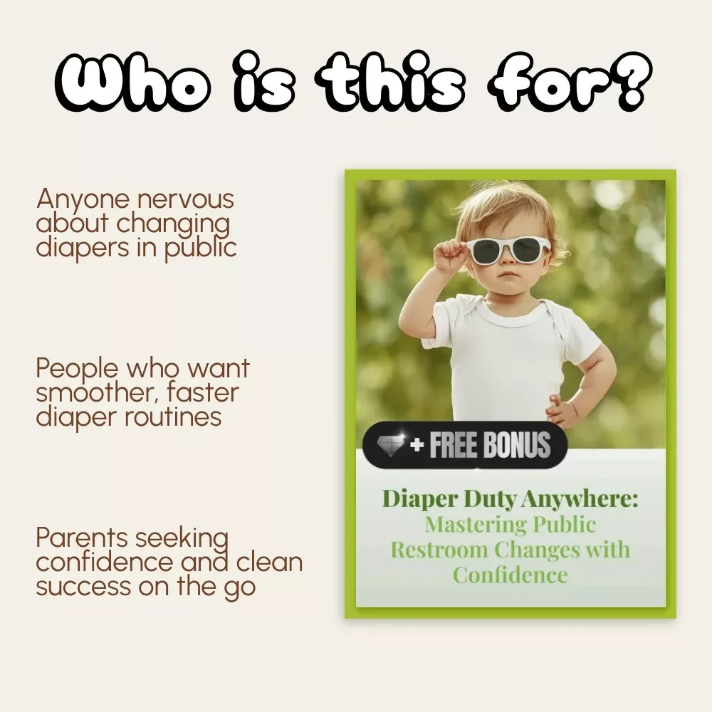 Diaper Duty Anywhere: Mastering Public Restroom Changes with Confidence | How to Change a Diaper in Public Restroom | Digital Parenting Guide for New Moms and Dads | Printable Baby Care eBook for Travel & On-the-Go Parents