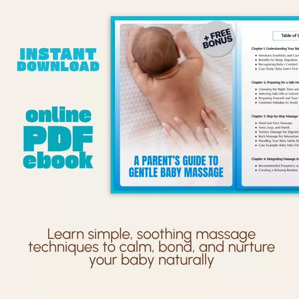 A Parent’s Guide to Gentle Baby Massage | How to Start Gentle Baby Massage eBook for New Parents | Step-by-Step Infant Massage Techniques for Bonding, Sleep & Relaxation
