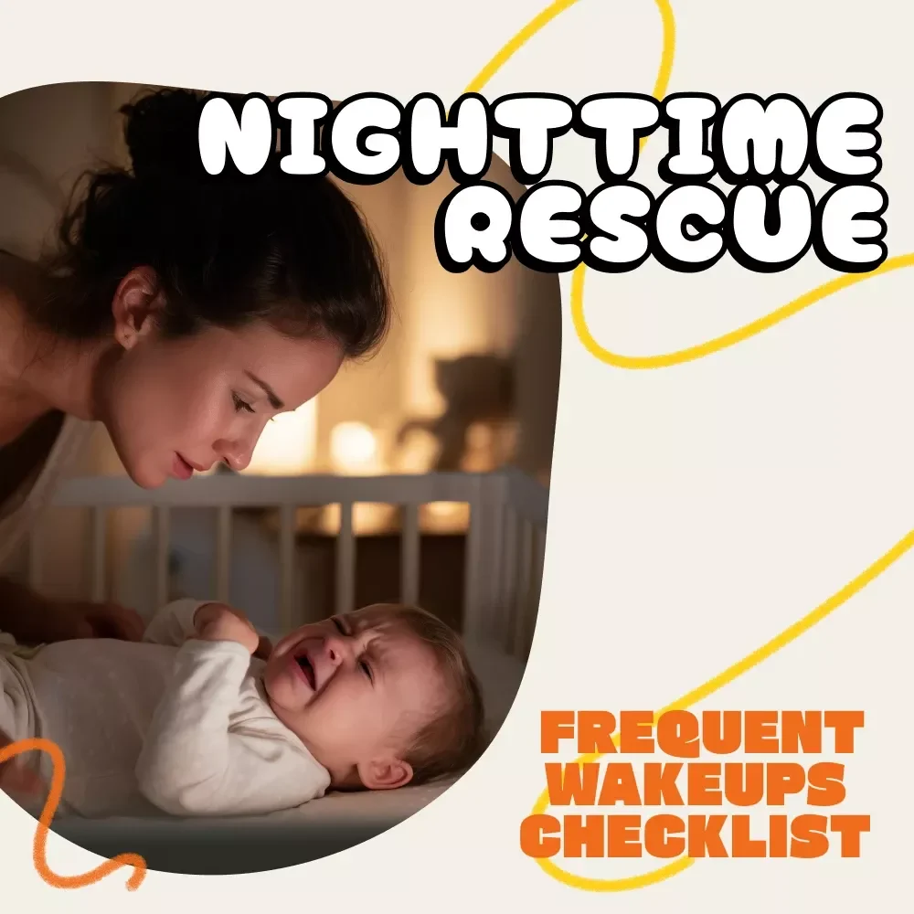 The Nighttime Rescue Checklist for Frequent Wakeups | Digital Newborn Sleep Guide | What to Do When Newborn Keeps Waking | Instant Download for Tired Parents