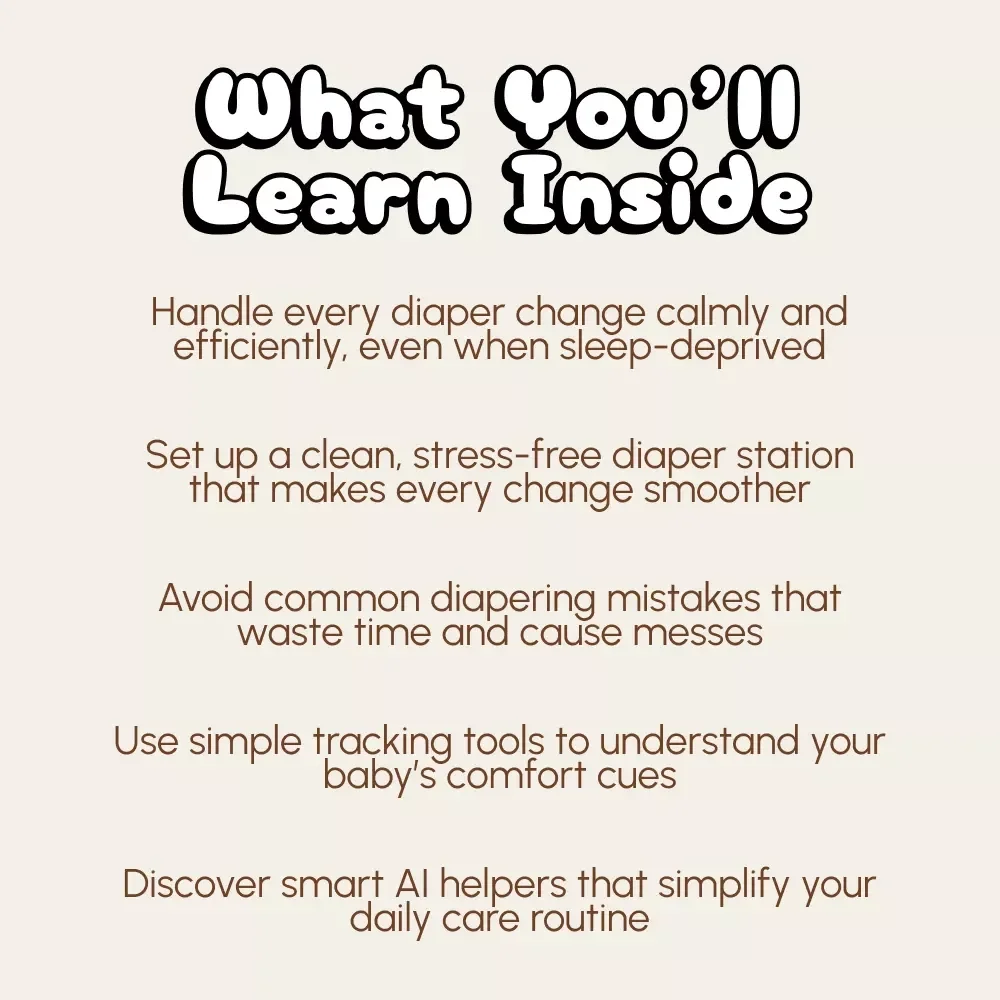 Tiny Changes, Big Comforts: Your Step-by-Step Guide to Newborn Diaper Changing | Printable PDF Guide for New Parents | Easy How to Change a Newborn Diaper Step by Step eBook