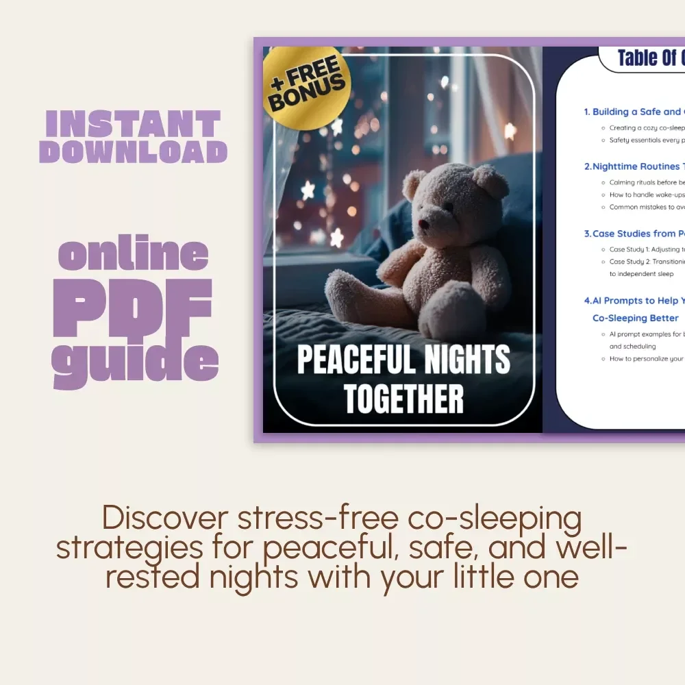 Peaceful Nights Together | How to Manage Co-Sleeping at Night Guide | Gentle Parenting eBook for Calmer Sleep Routines, Safety Tips & AI-Powered Prompts