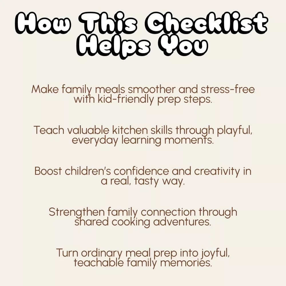 Little Chefs in Action: Meal Prep Made Fun | Printable Checklist for Parents & Kids | How to Involve Child in Meal Prep | Family Cooking Guide for Creative Learning