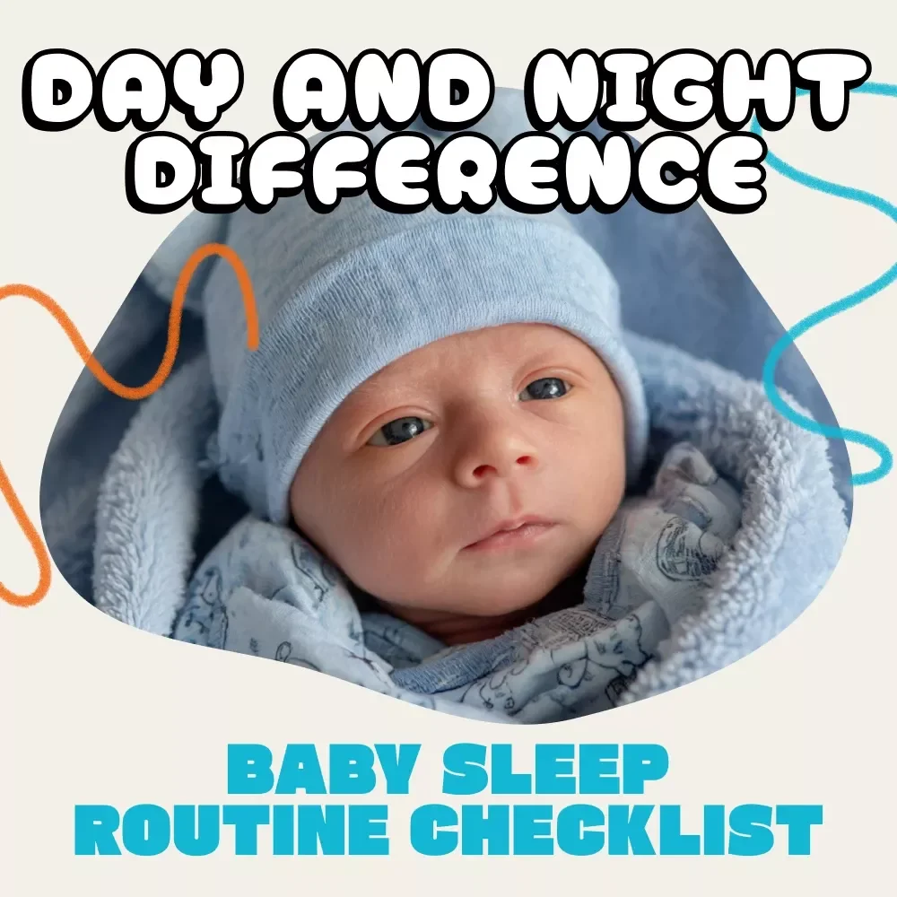 How to Help Your Newborn Learn the Difference Between Day and Night | Gentle Baby Sleep Routine Checklist | Printable Digital Download | how to teach newborn day vs night