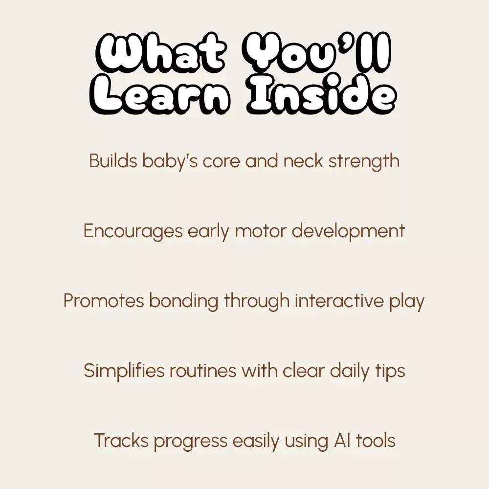 Tummy Time Triumph | Printable Baby Development Checklist | New Parent Guide for When to Introduce Tummy Time + AI Tracking Tips