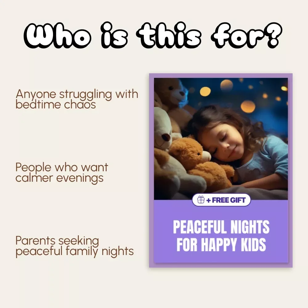 Peaceful Nights for Happy Kids | eBook for Parents | Gentle Guide with Tips to Avoid Overtired Kids at Night, Calming Routines & Better Sleep Habits