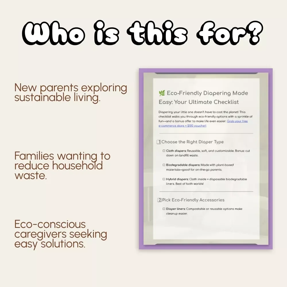 Eco-Friendly Diapering Made Easy: Your Ultimate Checklist | Sustainable Parenting Guide | Printable Digital Download for Eco-Friendly Diapering Options