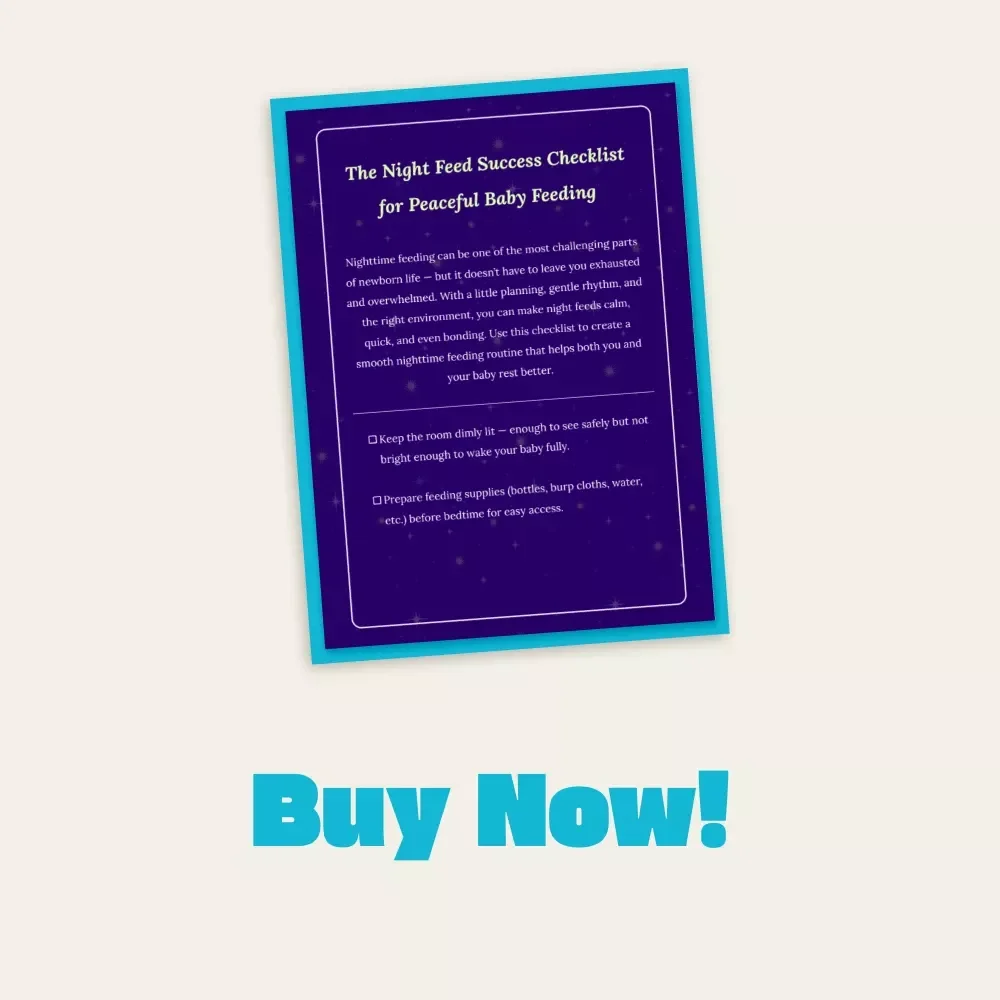 The Night Feed Success Checklist for Peaceful Baby Feeding | Newborn Tips for Calm, Restful Nights | Digital Download for Parents | Baby Sleep & Feeding Routine Guide | Printable tips for newborn nighttime feeding
