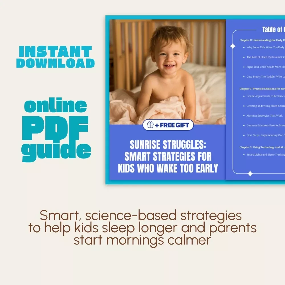Sunrise Struggles: Smart Strategies for Kids Who Wake Too Early | Gentle Parenting Guide for Early Risers | Digital Download eBook for Tired Parents | what to do when kids wake up early