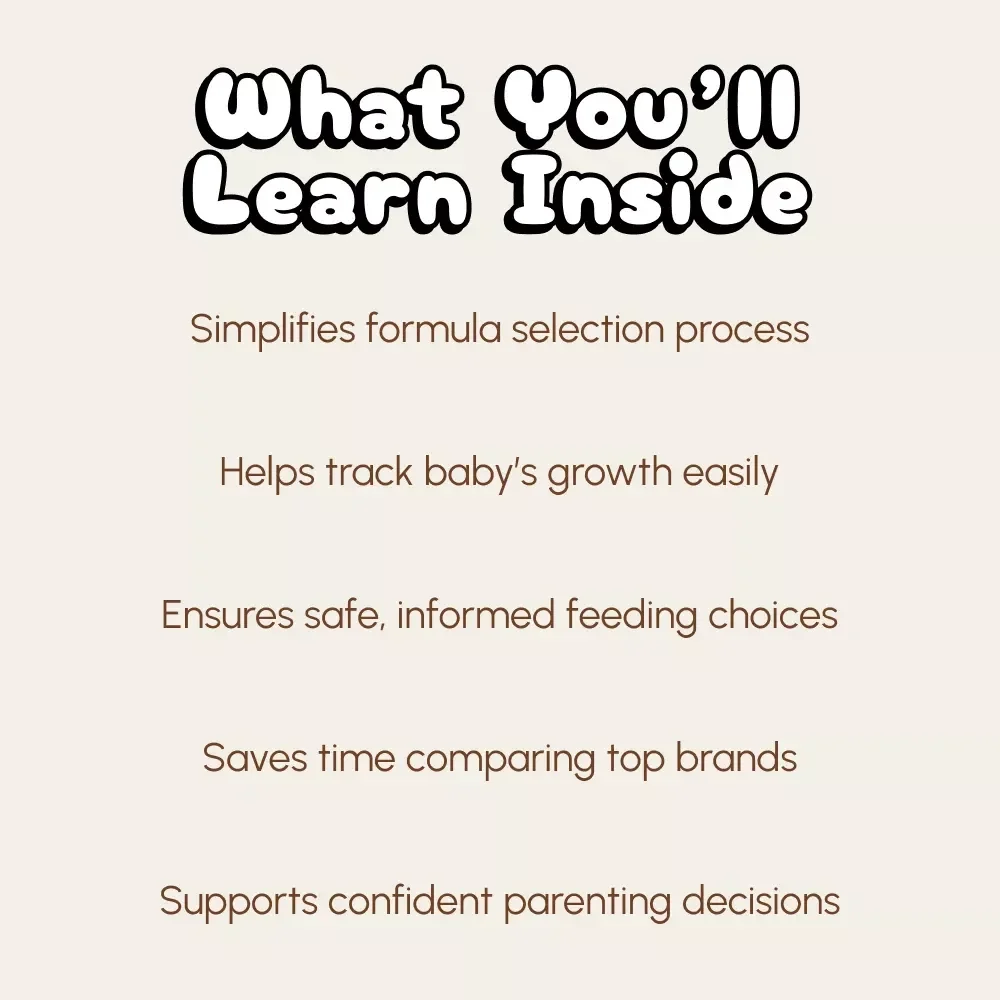 Simple Baby Formula Checklist | Digital Infant Feeding Guide | How to Choose Infant Formula for Newborns and Babies | Printable PDF Download