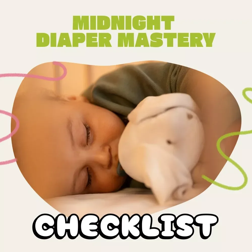 Midnight Diaper Mastery: Newborn Nighttime Changing Checklist | Digital Download | New Parent Guide for How Often to Change Newborn Diaper at Night