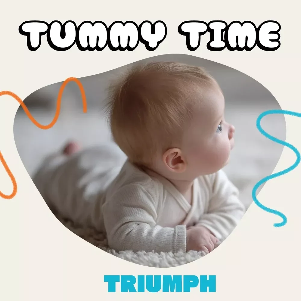 Tummy Time Triumph | Printable Baby Development Checklist | New Parent Guide for When to Introduce Tummy Time + AI Tracking Tips