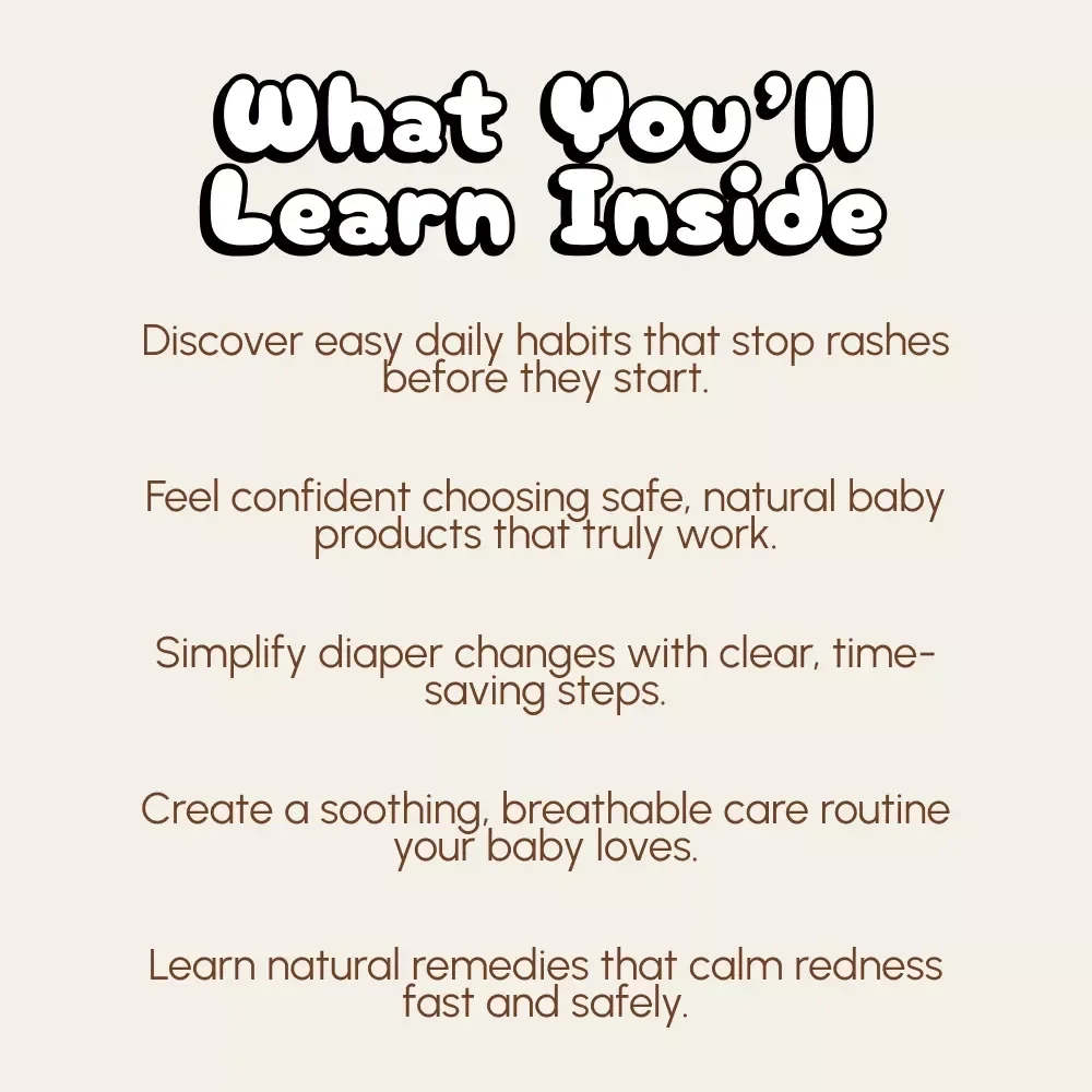 Bye-Bye Diaper Rash: Your Natural Prevention Checklist | Printable Baby Care Guide | How to Prevent Diaper Rash Naturally | Natural Baby Skincare Digital Download