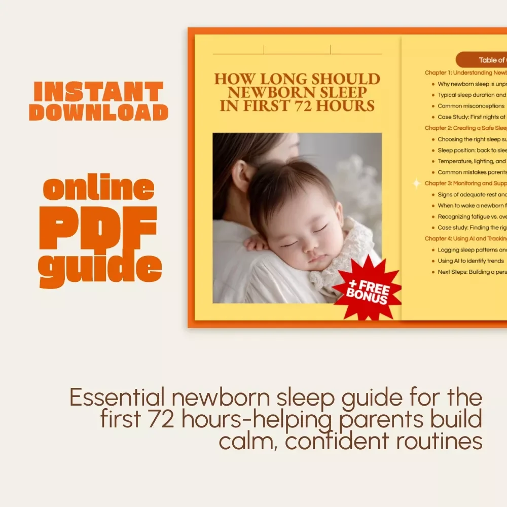 How Long Should Newborn Sleep in First 72 Hours | Newborn Sleep Guide | Baby Sleep Schedule | Safe Sleep Checklist | Digital Download for New Parents