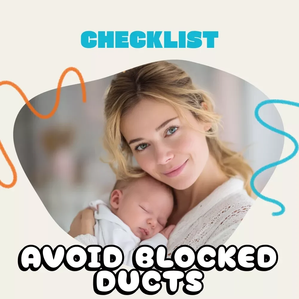 Checklist to Avoid Blocked Ducts | Printable Breastfeeding Care Guide for New Moms | Digital Download | How to Avoid Blocked Ducts Naturally
