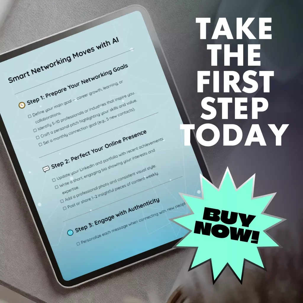 Smart Networking Moves with AI | Digital Checklist for Modern Professionals | AI-Powered Networking Advice from AI to Build Authentic Connections and Grow Your Career