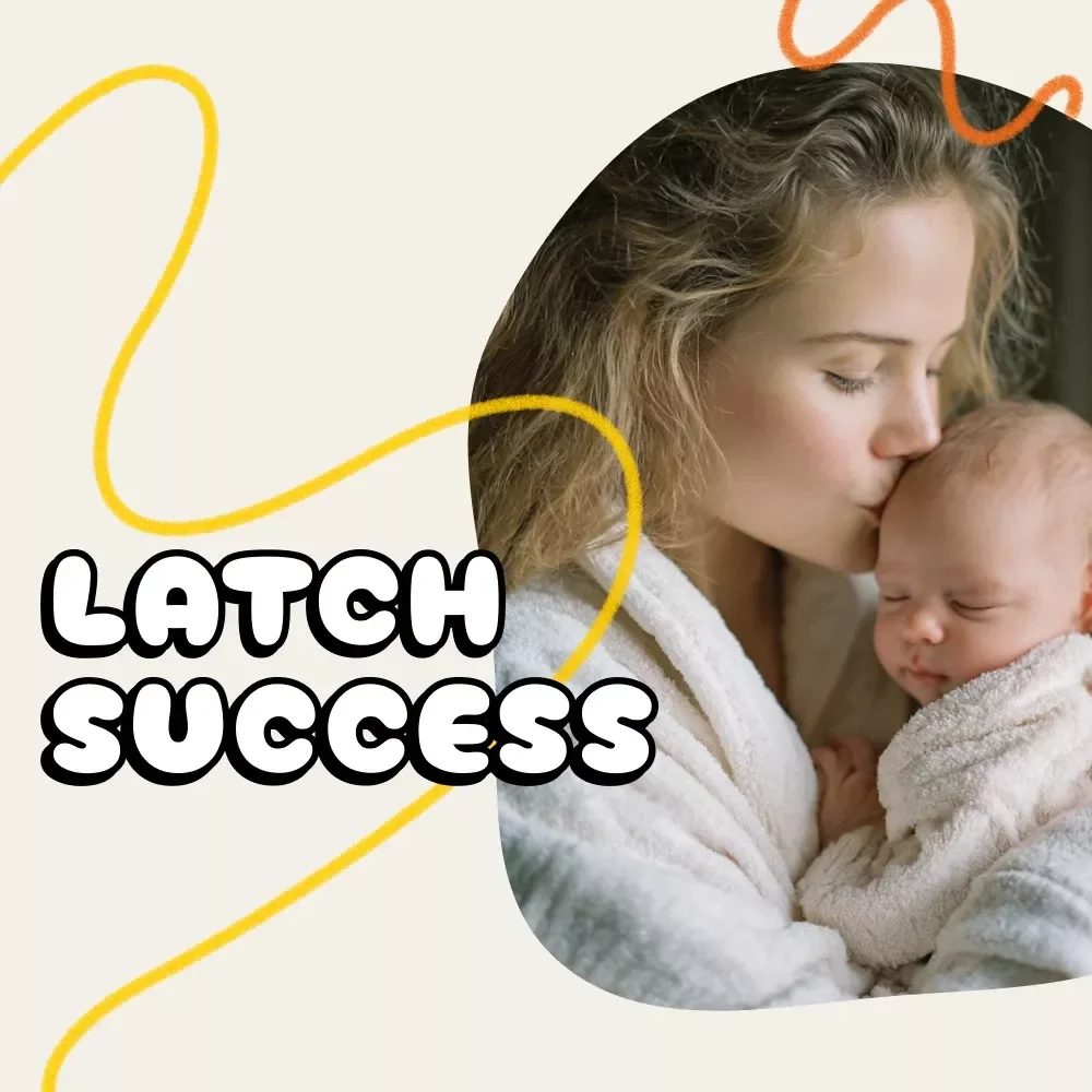 Latch Success: Helping Your Newborn Breastfeed the First Time | Digital Breastfeeding Guide for New Moms | Printable PDF eBook | AI-Powered Feeding Support Checklist | Newborn Feeding Essentials