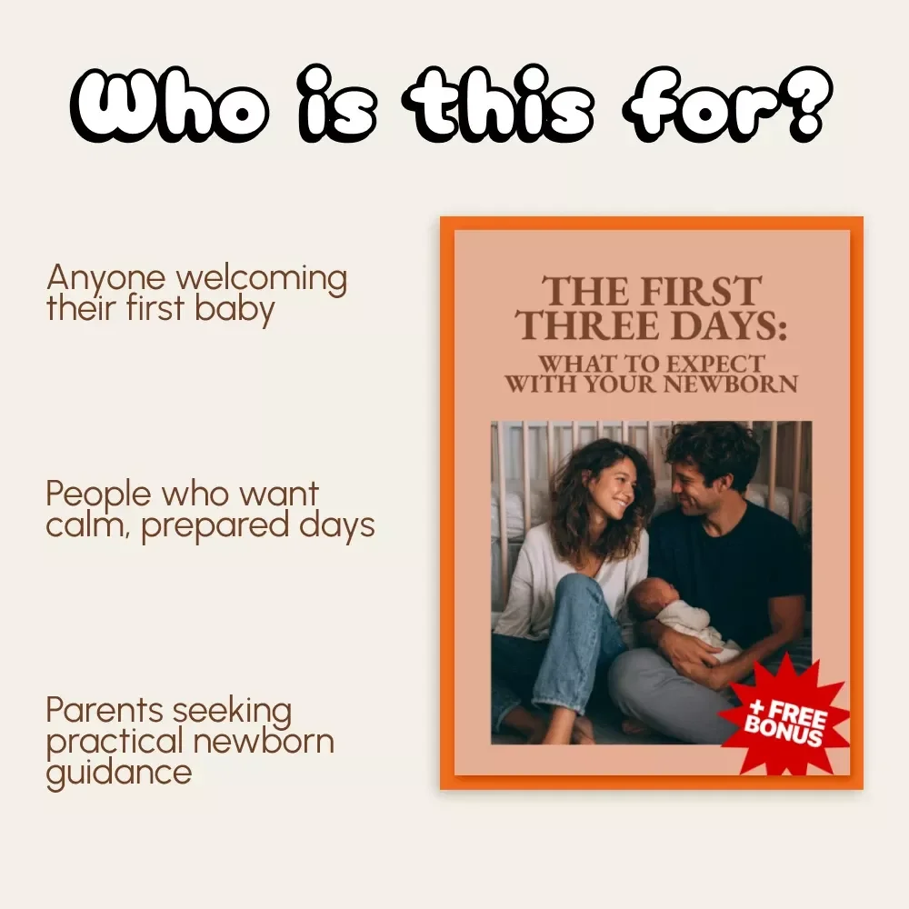 The First Three Days: What to Expect with Your Newborn – Digital Guide for New Parents | Newborn’s First 3 Days Essentials, Feeding, Sleep & AI Tracking Tips