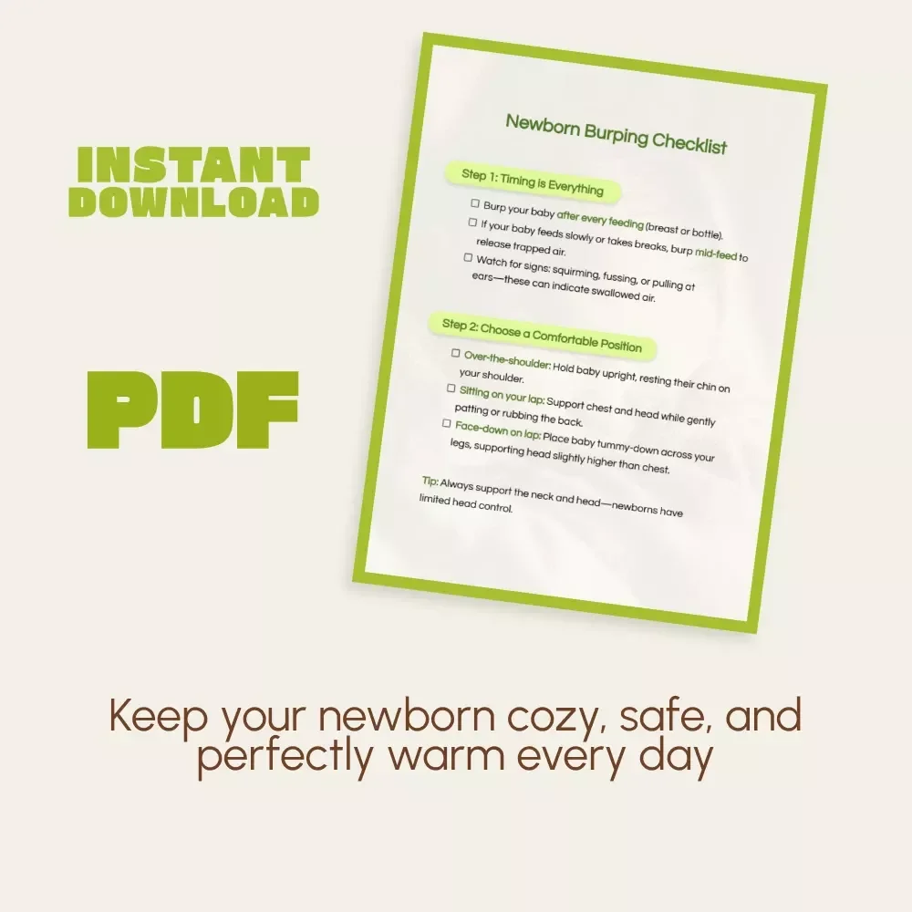 Newborn Warmth Checklist | Digital Download | Printable Baby Care Guide for New Parents | How to Keep Newborn Warm Without Overheating | Safe Sleep & Room Temperature Tips