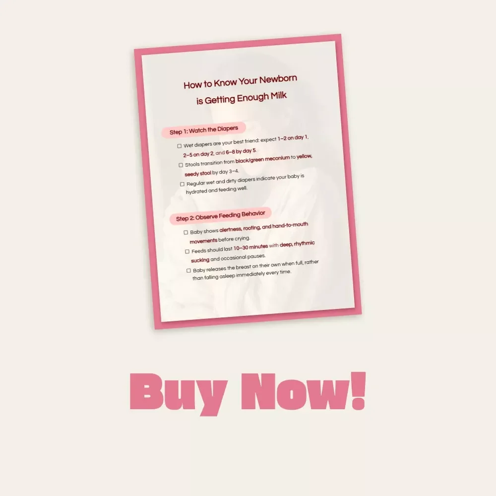 How to Know Your Newborn is Getting Enough Milk | Printable Breastfeeding Checklist | New Mom Digital Guide | Baby Feeding Tracker | Instant Download