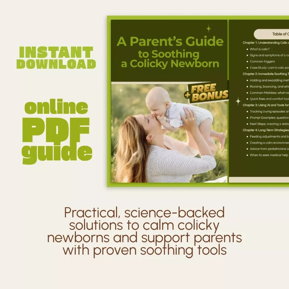 A Parent’s Guide to Soothing a Colicky Newborn | Gentle Parenting Tips & How to Soothe a Colicky Newborn Naturally | Digital Download PDF Guide for New Moms and Dads