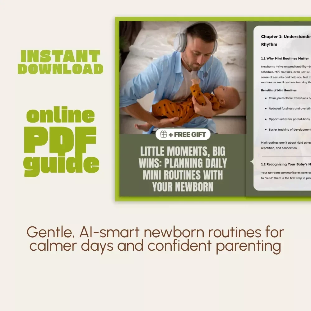 Little Moments, Big Wins: Planning Daily Mini Routines with Your Newborn | Digital New Parent Guide, eBook & Printable Routine Planner for Baby Care