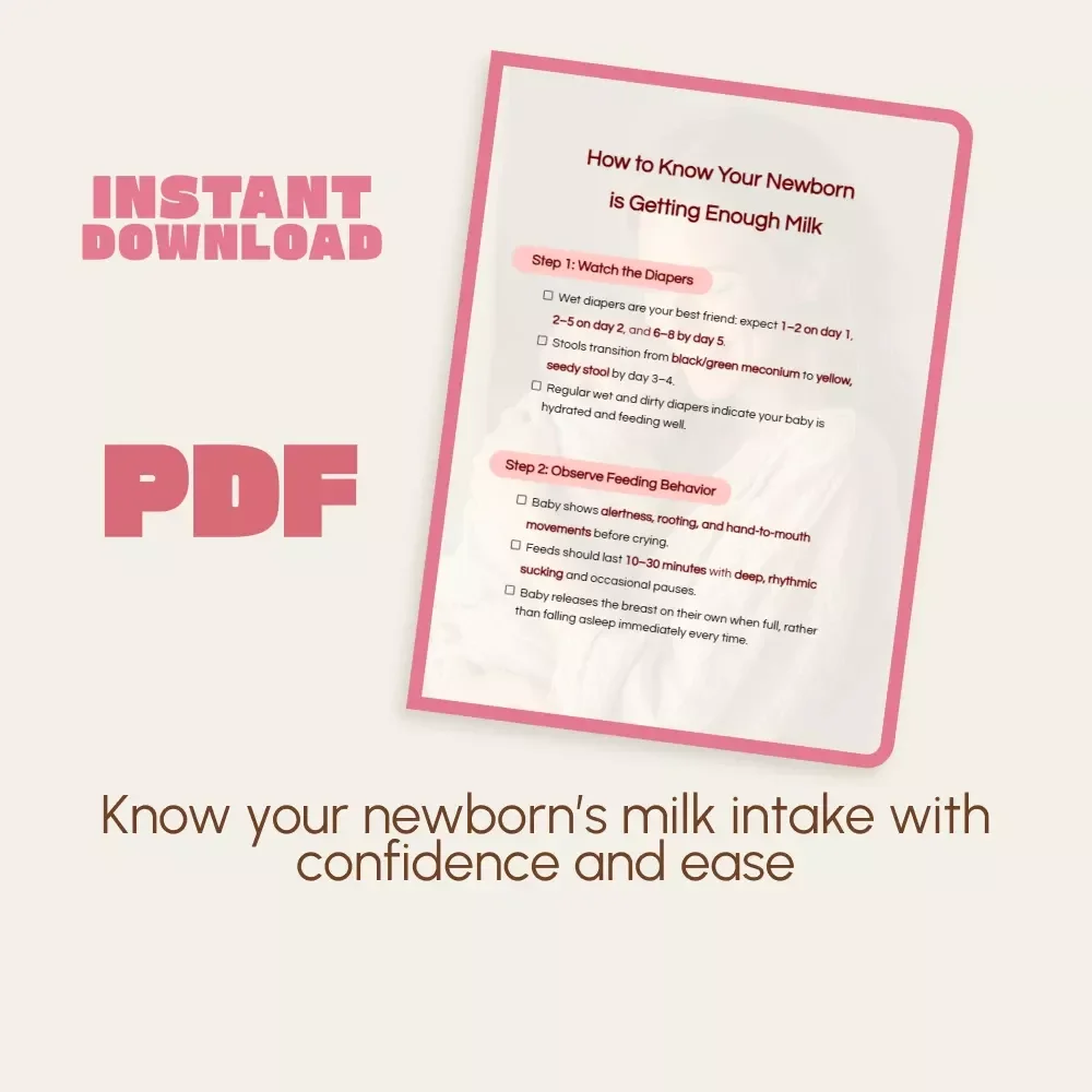 How to Know Your Newborn is Getting Enough Milk | Printable Breastfeeding Checklist | New Mom Digital Guide | Baby Feeding Tracker | Instant Download