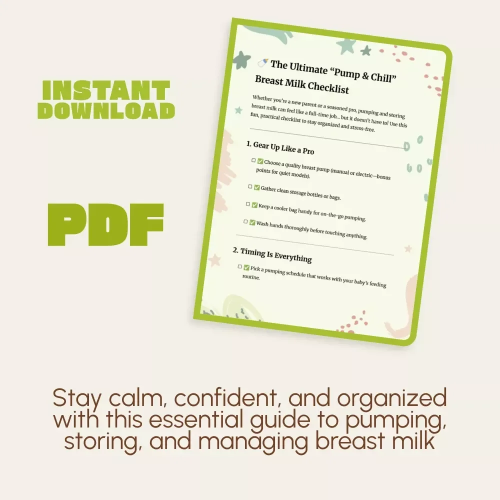 The Ultimate “Pump & Chill” Breast Milk Checklist | Printable Guide for New Moms | How to Pump and Store Breast Milk | Digital Download for Breastfeeding Organization & Stress-Free Pumping