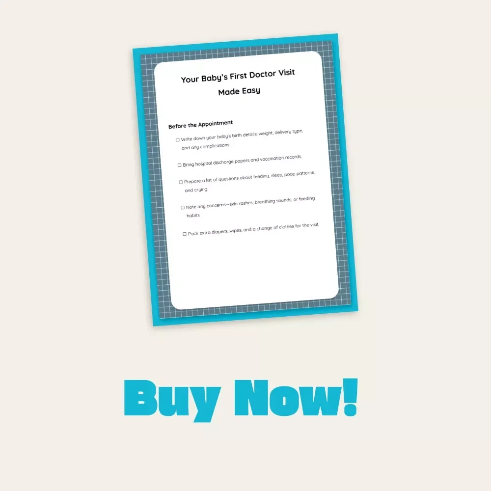 Your Baby’s First Doctor Visit Made Easy | Printable New Parent Checklist | Baby Health Guide & Newborn Care Planner | Digital Download
