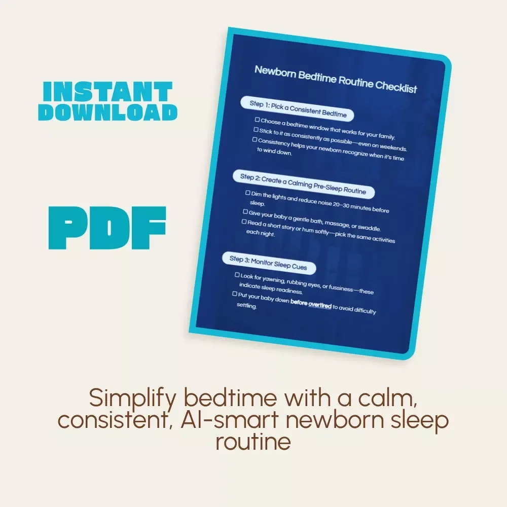 Newborn Bedtime Routine Checklist | Digital Download Guide for Parents | Best Ways to Establish a Newborn Bedtime Routine | Printable Baby Sleep Tracker & Routine Planner