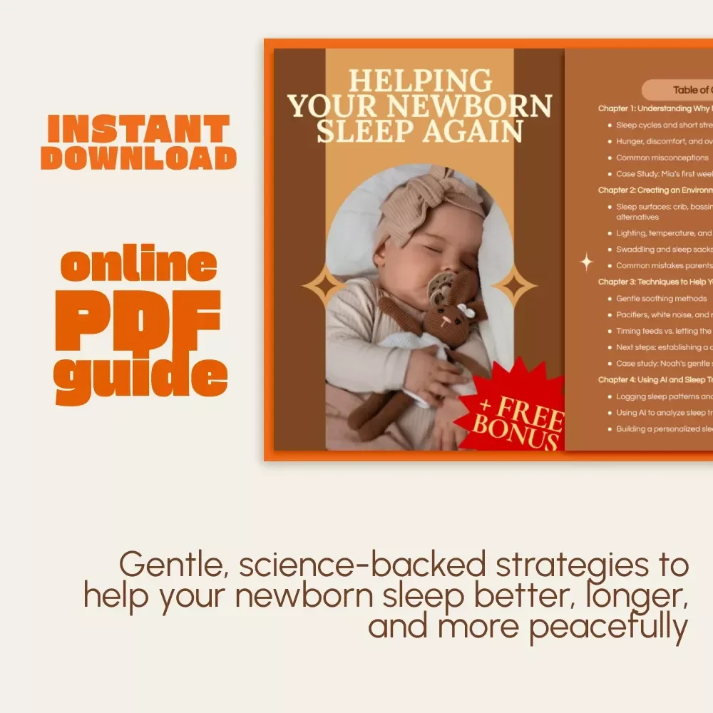 Helping Your Newborn Sleep Again | Baby Sleep Guide | Newborn Sleep eBook | Gentle Baby Soothing Techniques | AI Sleep Tracking Tips | Digital Download