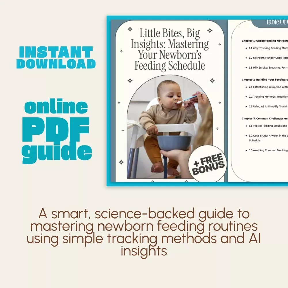 Little Bites, Big Insights: Mastering Your Newborn’s Feeding Schedule | Digital Guide for New Parents | How to Track Newborn Feeding Schedule | Printable & Digital Download for Baby Routine