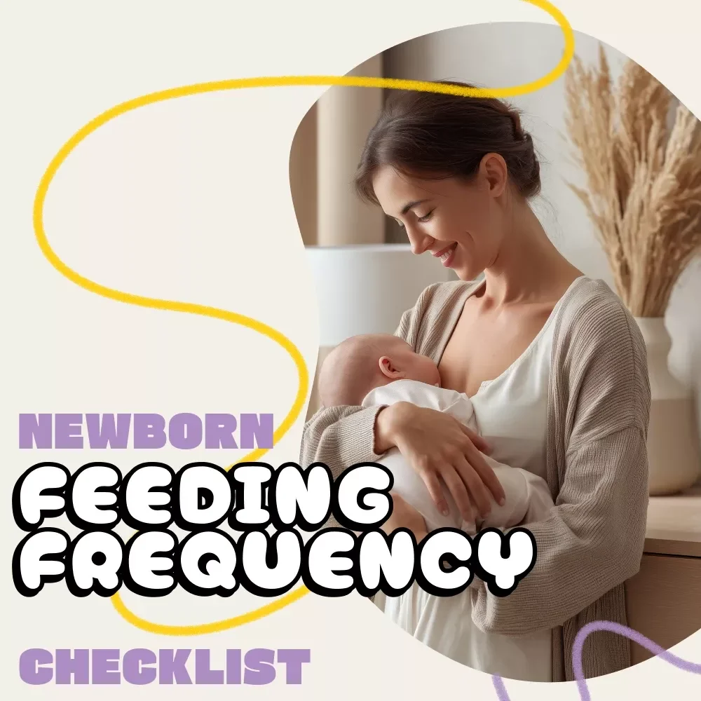 Newborn Feeding Frequency Checklist | Printable Baby Feeding Tracker, Breastfeeding & Bottle Feeding Guide for New Moms | Digital Download PDF