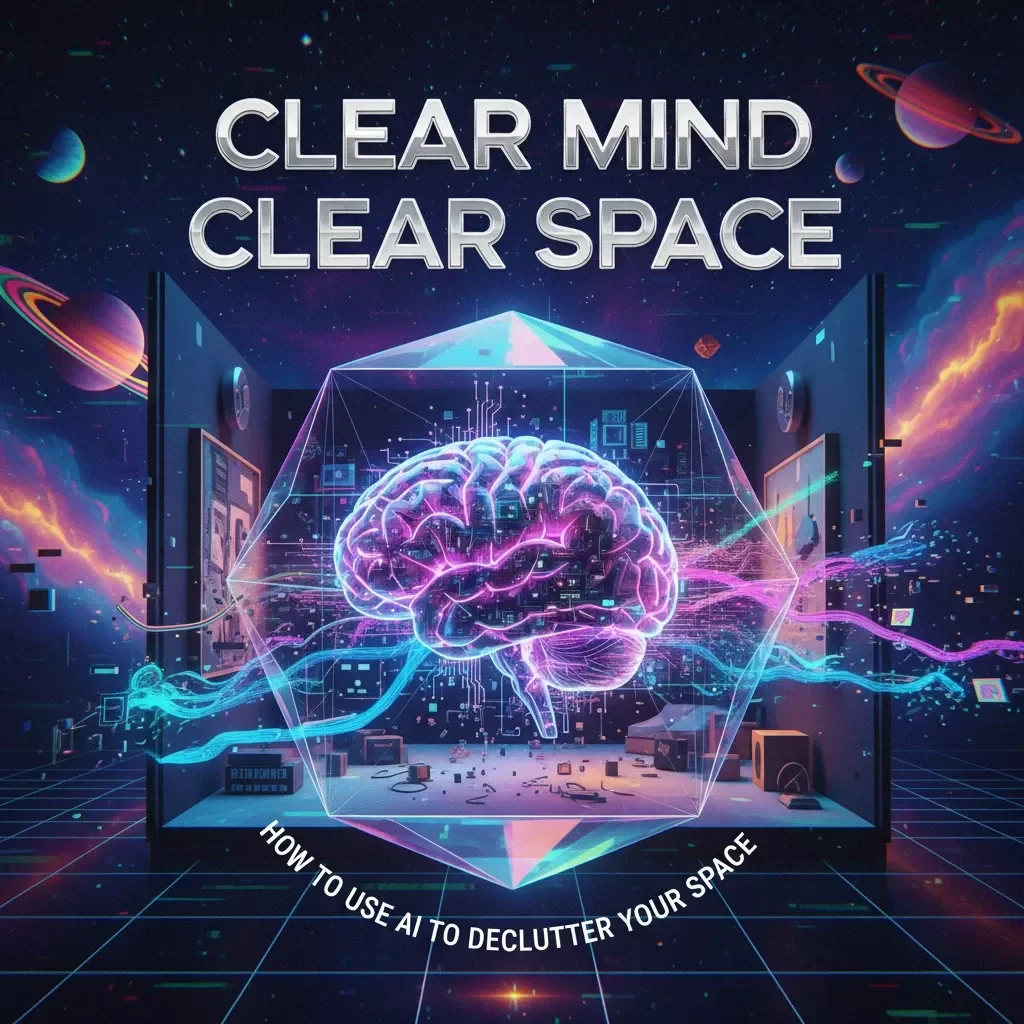 Clear Mind, Clear Space | Digital Guide on How to Use AI to Declutter Your Space | Minimalist Home & Productivity eBook for Calm and Focus